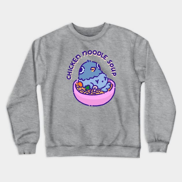 Pigeons sitting in a bowl of hot soup Crewneck Sweatshirt by Tinyarts